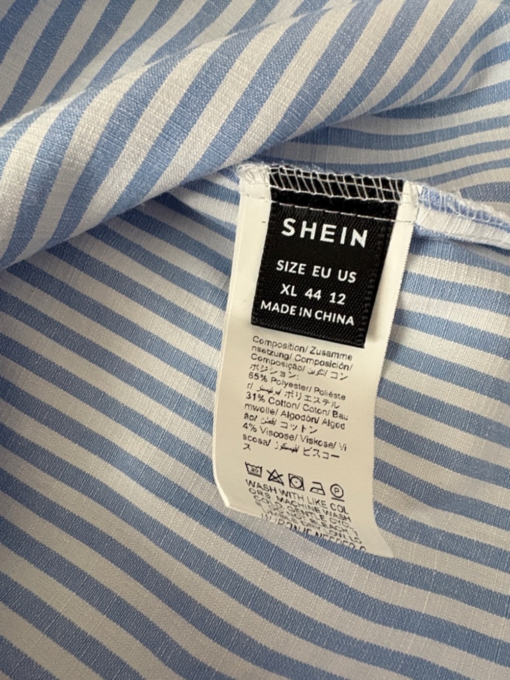 Adorable SHEIN Blue and White Striped Sleeveless Asymmetric Button Top❣️ - Picture 8 of 11